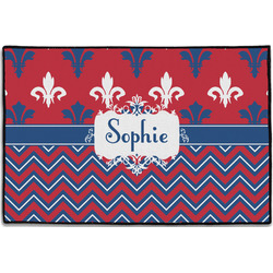 Patriotic Fleur de Lis Door Mat - 36"x24" (Personalized)