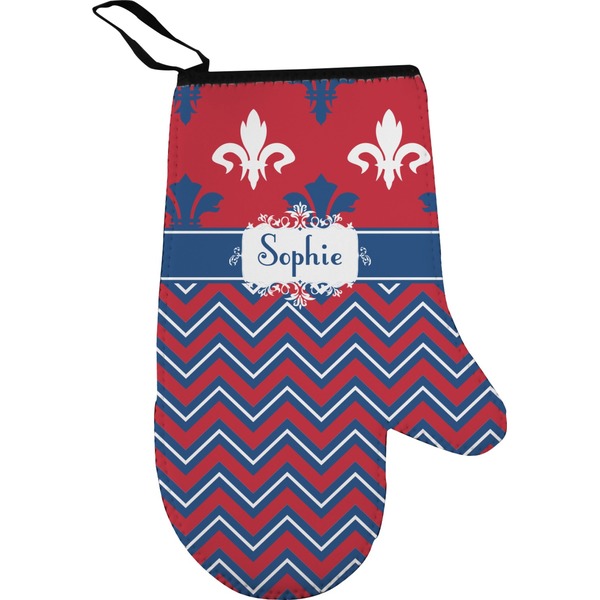Patriotic Fleur de Lis Personalized Oven Mitt