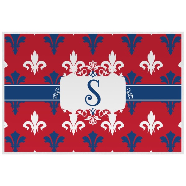 Patriotic Fleur de Lis Personalized Placemat (Back)