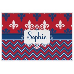 Patriotic Fleur de Lis Laminated Placemat w/ Name or Text