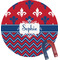 Patriotic Fleur de Lis Round Fridge Magnet (Personalized)