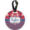 Patriotic Fleur de Lis Plastic Luggage Tag - Round (Personalized)