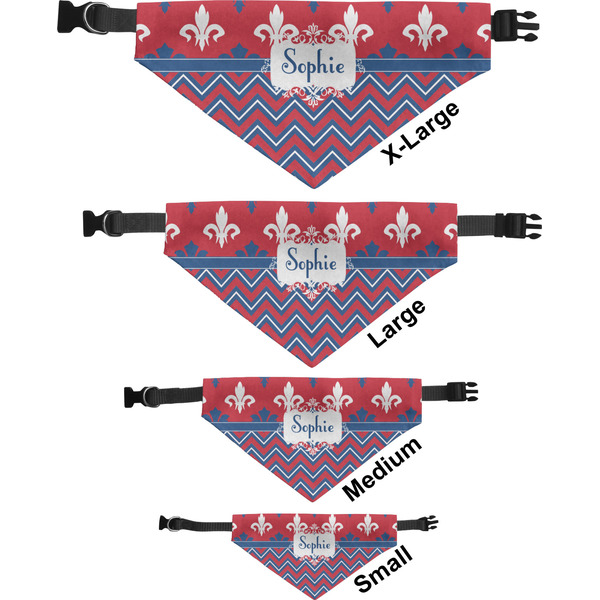 Patriotic Fleur de Lis Pet Bandana Sizes