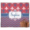 Patriotic Fleur de Lis Picnic Blanket - Flat - With Basket