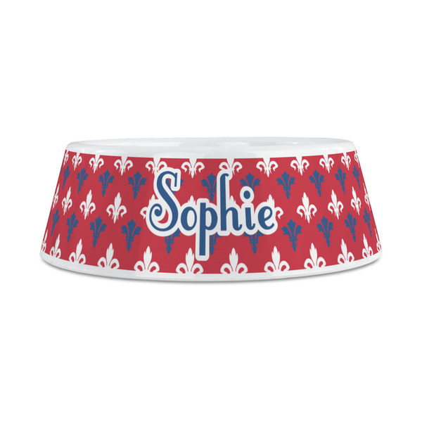 Patriotic Fleur de Lis Plastic Dog Bowls - Medium - FRONT