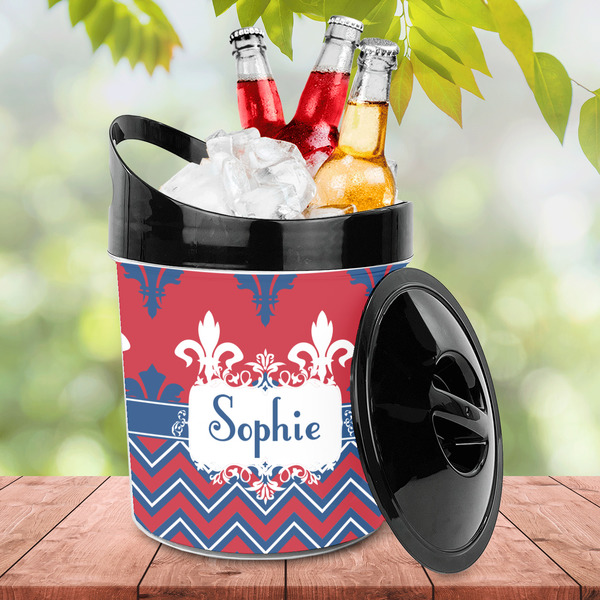 Patriotic Fleur de Lis Plastic Ice Bucket - LIFESTYLE