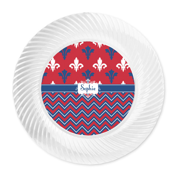 Patriotic Fleur de Lis Plastic Party Dinner Plates - Approval