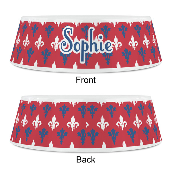 Patriotic Fleur de Lis Plastic Pet Bowls - Small - APPROVAL