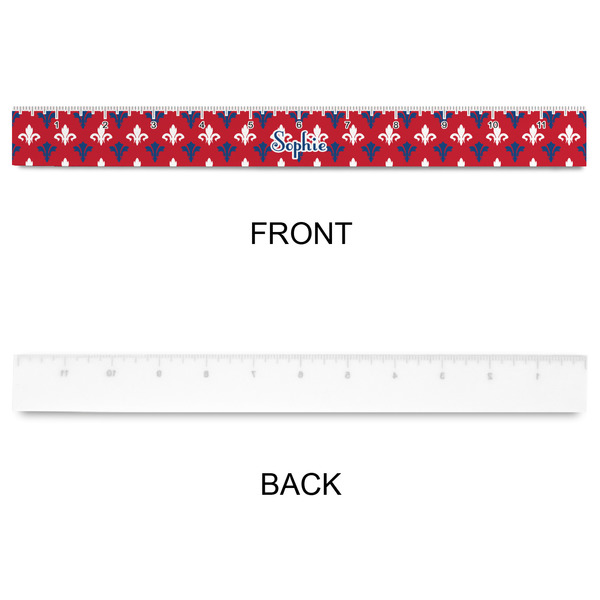 Patriotic Fleur de Lis Plastic Ruler - 12" - APPROVAL