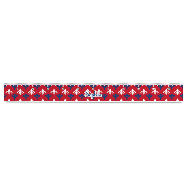 Patriotic Fleur de Lis Plastic Ruler - 12" - FRONT