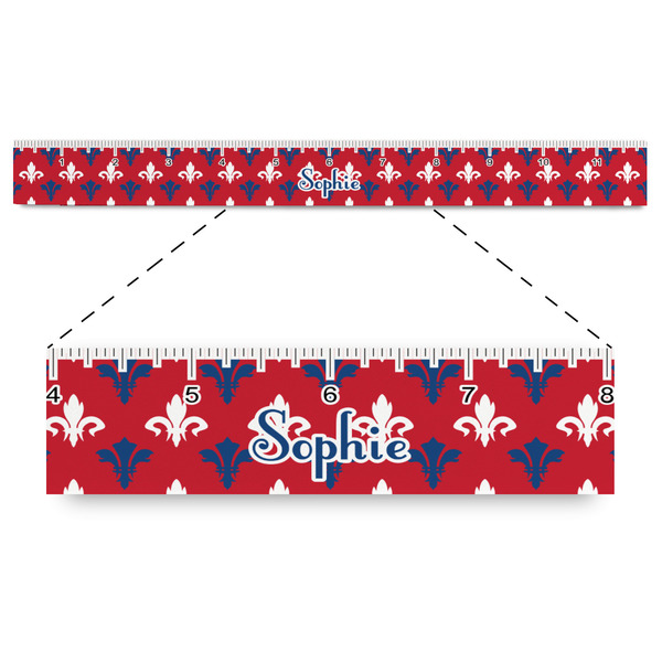 Custom Patriotic Fleur de Lis Plastic Ruler - 12" (Personalized)