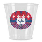 Patriotic Fleur de Lis Plastic Shot Glass (Personalized)