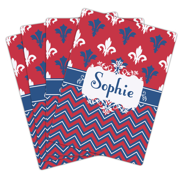 Patriotic Fleur de Lis Playing Cards - Hand Back View