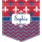 Patriotic Fleur de Lis Iron On Faux Pocket (Personalized)