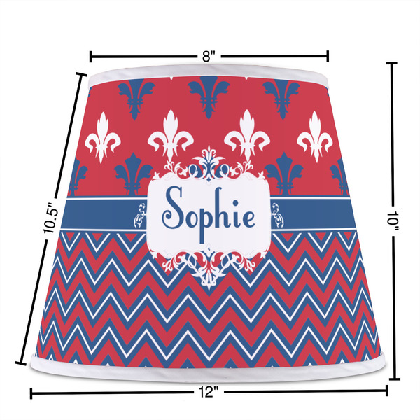 Patriotic Fleur de Lis Poly Film Empire Lampshade - Dimensions