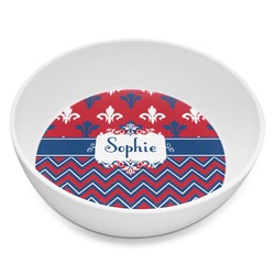 Patriotic Fleur de Lis Melamine Bowl - 8 oz (Personalized)