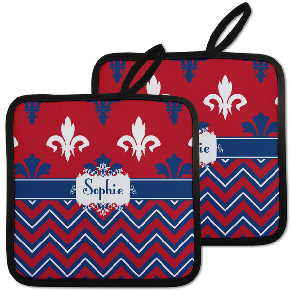 Patriotic Fleur de Lis Pot Holders - Set of 2 MAIN
