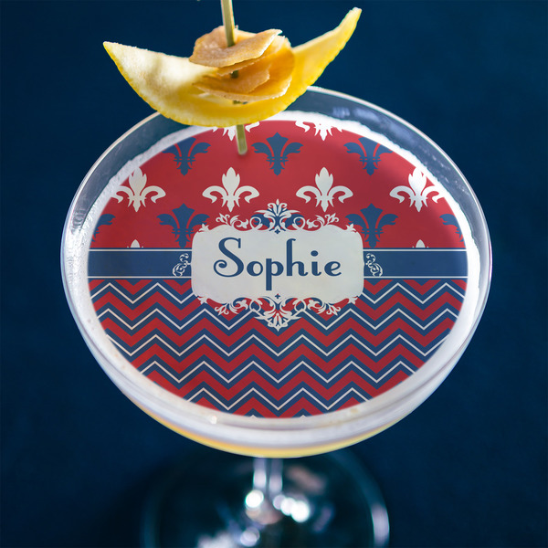 Patriotic Fleur de Lis Printed Drink Topper - XLarge - In Context