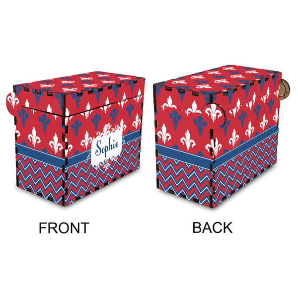 Patriotic Fleur de Lis Recipe Box - Full Color - Approval