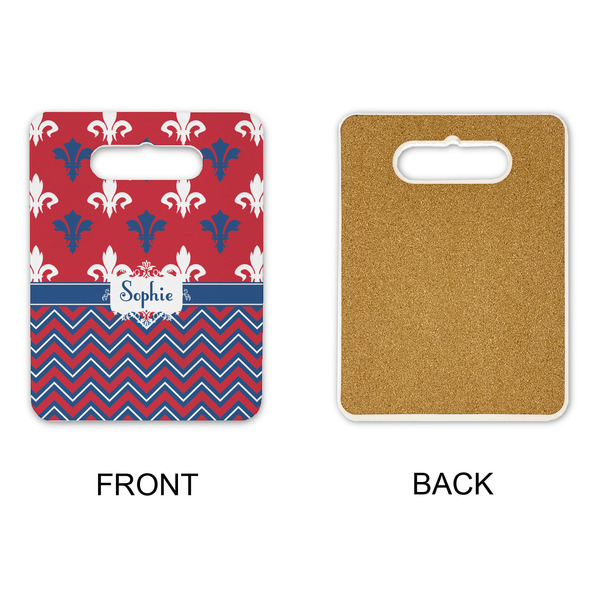 Patriotic Fleur de Lis Rectangle Trivet with Handle - APPROVAL