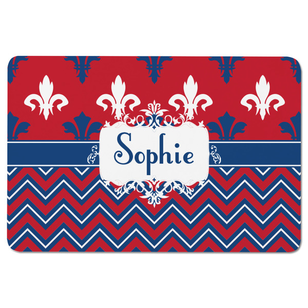 Patriotic Fleur de Lis Rectangular Fridge Magnet - FRONT