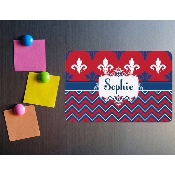 Patriotic Fleur de Lis Rectangular Fridge Magnet - LIFESTYLE