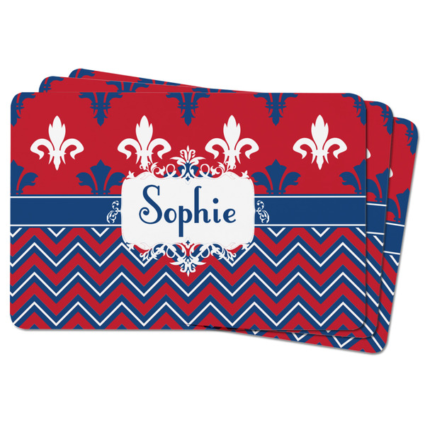Patriotic Fleur de Lis Rectangular Fridge Magnet - THREE