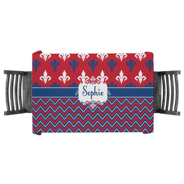Custom Patriotic Fleur de Lis Tablecloth - 58"x58" (Personalized)