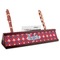 Patriotic Fleur de Lis Red Mahogany Nameplates with Business Card Holder - Angle