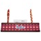Patriotic Fleur de Lis Red Mahogany Nameplates with Business Card Holder - Straight