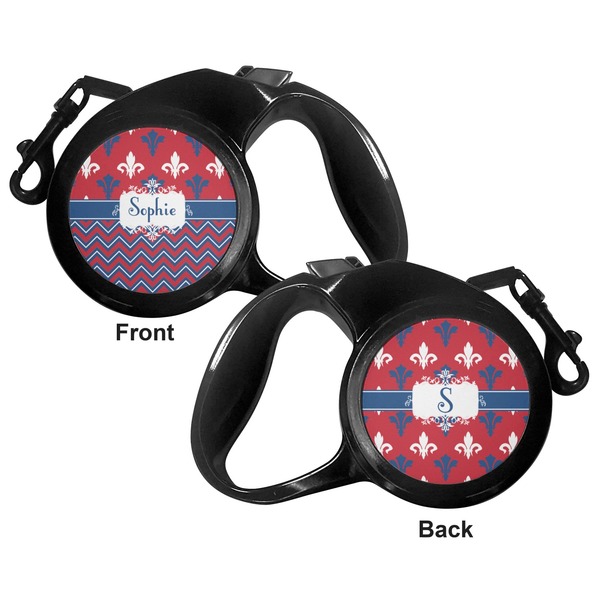 Patriotic Fleur de Lis Retractable Dog Leash - Small - Apvl