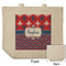 Patriotic Fleur de Lis Reusable Cotton Grocery Bag - Front & Back View