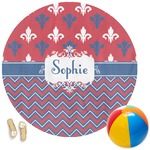 Patriotic Fleur de Lis Round Beach Towel (Personalized)