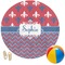 Patriotic Fleur de Lis Round Beach Towel (Personalized)