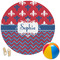 Patriotic Fleur de Lis Round Beach Towel (Personalized)