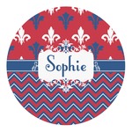 Patriotic Fleur de Lis Round Decal (Personalized)