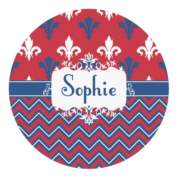 Custom Patriotic Fleur de Lis Round Decal - Medium (Personalized)
