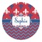 Patriotic Fleur de Lis Round Decal - Medium (Personalized)