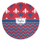 Patriotic Fleur de Lis 5' Round Indoor Area Rug (Personalized)