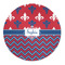 Patriotic Fleur de Lis 5' Round Indoor Area Rug (Personalized)