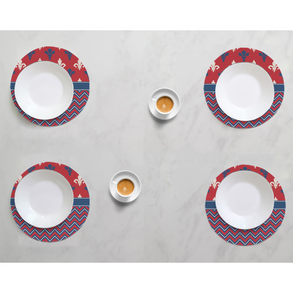 Patriotic Fleur de Lis Round Linen Placemats - LIFESTYLE (set of 4)