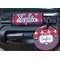 Patriotic Fleur de Lis Round Luggage Tag & Handle Wrap - In Context