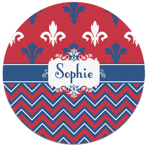 Patriotic Fleur de Lis Round Mousepad - APPROVAL