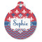 Patriotic Fleur de Lis Round Pet ID Tag (Personalized)