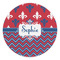 Patriotic Fleur de Lis Round Stone Trivet (Personalized)