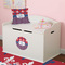 Patriotic Fleur de Lis Round Wall Decal on Toy Chest