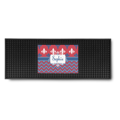 Patriotic Fleur de Lis Rubber Bar Mat (Personalized)