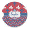 Patriotic Fleur de Lis Sandstone Car Coaster - Single (Personalized)