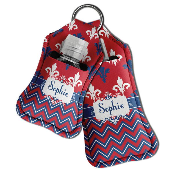 Patriotic Fleur de Lis Sanitizer Holder Keychain - Both in Case (PARENT)