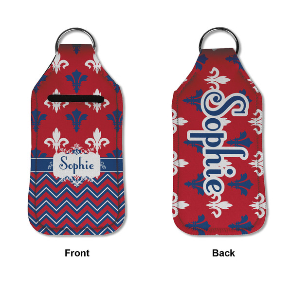 Patriotic Fleur de Lis Sanitizer Holder Keychain - Large APPROVAL (Flat)